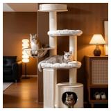 $250 Modern 60"H Wooden Multi-Function Cat Tree fo