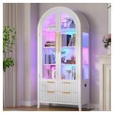 $280 70.9" TALL FREESTANDING ARCH DISPLAY CABINET