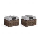 $220 Wicker Outdoor Patio Ottomans