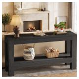 62.99" Long Wood Console Table, Farmhouse 2-Tier E