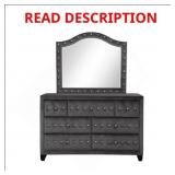 Sophia Modern Style Crystal Tufted Upholstery Mirr