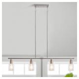 4 - LIGHT BRUSHED NICKEL KITCHEN ISLAND PENDANT
