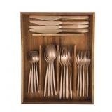 BLOOMHOUSE 20 PIECE STONE WASHED GOLD FLATWARE 18/