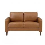 $371 Apollo 54 in. W Brown Faux Leather Loveseat