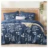 $58 Bedsure Bed in a Bag - Reversible Flroal & Pla