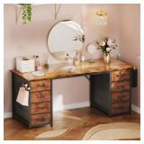 Home Office Desk With 8 Spacious Drawers, Modern W