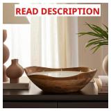 VANILLA WOOD BOWL CANDLE, NATURAL, WOOD