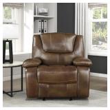 $660 Mervela 39.5" Transitional Leather Glider Rec