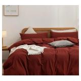 Duvet Cover Set 100% Washed Cotton Linen Feel Supe