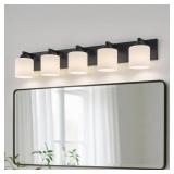 $60 Bathroom Vanity Light Fixture with Opal Glass