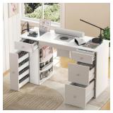 $246 Gadson Manicure Table Nail Tech Desk with Dus