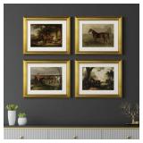 $77 Vintage Floral IV -4 Piece Set of Framed Print