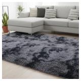 $42 Dark gray shag area rug plush carpet