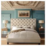 $200 Fabric Upholstered Bed Frame with Adjustable