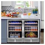 $1087 48" Beverage Refrigerator 360 Can Dual Zone