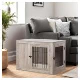 $300 Unipaws Dog Crate End Table with Cushion Indo