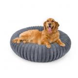 CALMING DONUT DOG BED - CORDUROY FLEECE & REMOVABL