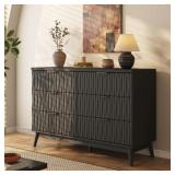 $184 6 - Drawer Double Dresser, 47.2" W Fluted Des