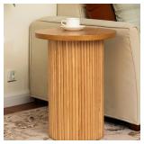 $195 Ansel 22" Tall Pedestal Wood Round End Table