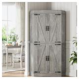 $276 71" Brown Corner Pantry | Farmhouse Style, 4-