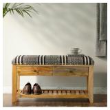 $196 Iyaas Cotton Upholstered Storage Bench