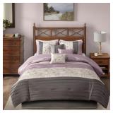$126 Belle 7-Piece Purple Polyester Queen Comforte
