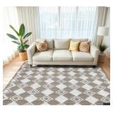 8x10 Moroccan Handmade Geometric White/Brown Jute