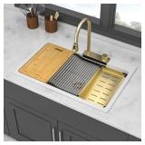 $450 Drop-In Waterfall Kitchen Sink With Pull-Down