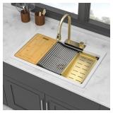 $450 Drop-In Waterfall Kitchen Sink With Pull-Down