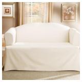 $70 Cotton Duck T-Cushion Loveseat Slipcover