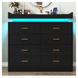 $234 8 Drawer 47.29" W Dresser With LED Light, Soc