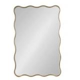 $135 Luxury Rectangular Wavy Metal Framed Mirror