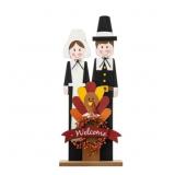 $135 Glitzhome Harvest Wooden Pilgrim Couple Thank