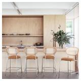 $212 Rattan Counter Height Bar Stools With Faux Le