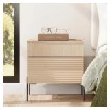 Laverda Modern Minimalist Nightstand, Oak Finish,