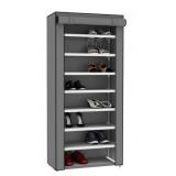 $37 Home Basics 8-Tier Gray Fabric Shoe Rack Organ