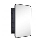 W H Framed Medicine Cabinet Mirror 2 Adjustable