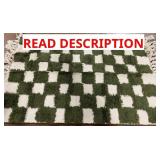 Luxurious Comfort Area Rug White and Green