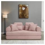 $540 Corduroy Foldable Loveseat Sofa,Convertible S