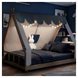 $297 Low House Style Bed With Lights And Curtains