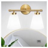 $103 Clear Glass Gold Vanity Lights 2-Light