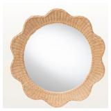 $260 Gala Natural Rattan Wall Mirror - Handwoven W