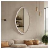 Irregular Rustic Antique Solid Wood Wall Mirror -