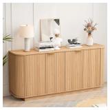 $278 63" Double-Door Wavy Storage Sideboard Buffet