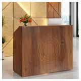 Person Rectangular Wood Reception Desk