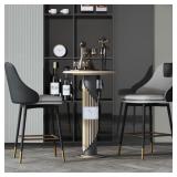 Grey Counter Height Bar Stools With Full Back, 25