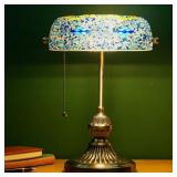 $89 Turkish Mosaic Bankers Desk Lamp with Pull Cha