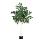 $97 5ft. Lighted Artificial Birch Tree with 180 Wa