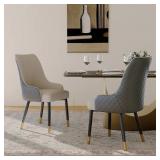 $360 Silva Modern Faux Leather Dining Chair, Metal