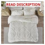 $72 Viola Tufted Cotton Chenille Damask 3 Piece Du